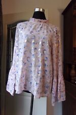 Sienna Bluse, elegant, wie neu, 42, Stehkragen mit Rüsche, Volants-Manschette