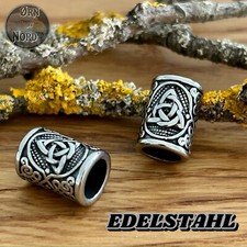 2x EDELSTAHL BARTPERLE XL