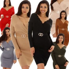 Damen Strickkleid Etui