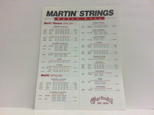 Martin strings price list - martin, the