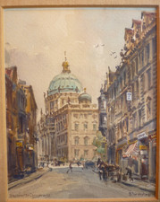 Betty JACOBSHAGEN-BINDER Aquarell Berlin Brüderstarße Gemälde Bild alt antik