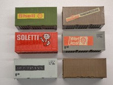 Seecontainer Container 20Fuss 6x für Eisenbahn H0 1:87 Ladegut beklebt -Set H
