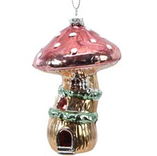 Christbaumschmuck Fliegenpilz 10cm Kunststoff Anhänger Weihnachtskugeln Wald