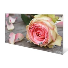 banjado Wandgarderobe 80x40cm aus Glas Motiv Design Flurgarderobe mit 5 Haken