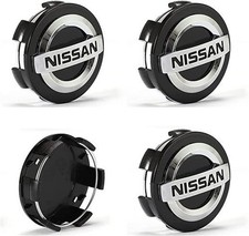 4 Stück 60mm Für Nissan Chrom Schwarz Emblem Radkappen Nabendeckel Felgendeckel