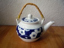 Teekanne - Tee Kanne - blau weiß / Porzellan - ca. 1 Liter