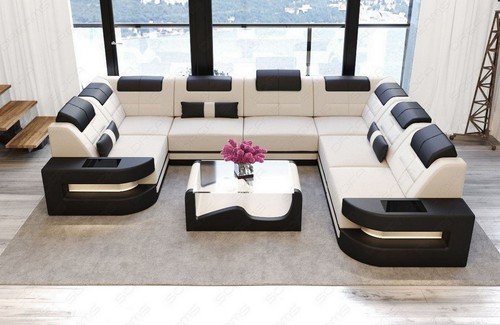 Sofa wohnlandschaft como led - sofa, u