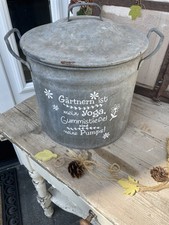 Alter Zinktopf Gartendekoration Shabby Chic Motiv  Pflanzkübel 30 Liter