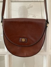 Damen Umhängetasche Braun Leder von Goldpfeil Vintage Länge 18cm Höhe 16 cm 