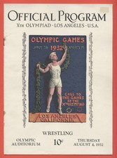 Orig. PRG  X. Olympische Spiele LOS ANGELES 1932 - 04.08. RINGEN  !!  RARITÄT