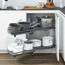 Kesseböhmer LeMans II Eckschrank Schwenkauszug anthrazit ausschwenkbar Drehboden