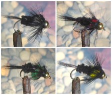 Gilchrist Fliegen. 3 x Goldkopfnymphen MONTANA. Auswahl von Farben & Größe