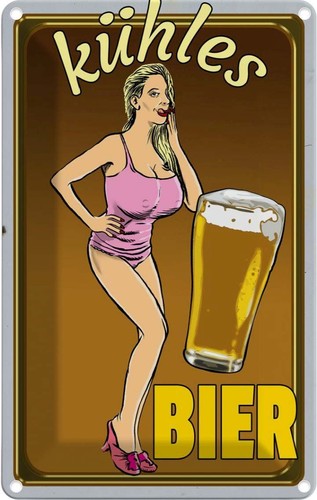 Blechschild 18x12 pinup - blechschild,