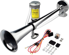 12V 150Db Lkw Hupe, Elektrisch - Ece,Chrom Zink Dual Trompete Air Horn Mit Kompr