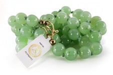 Kette Jade Nephrite TRANSLUCENT 68 Kugeln 585 Gelbgold 70 cm IGI [BRORS 16238]