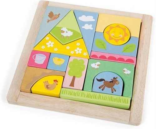 Setzpuzzle bauernhof holz - setzpuzzle, bauernhof,