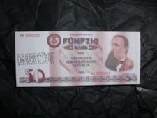 GDR, 50 M, Banknote, Sample