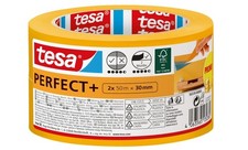 (0,08€/1m) tesa Malerband Perfect, Washi Tape Goldband, 30mm x 50m 2 Rollen