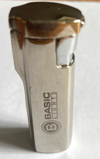 Gas-Feuerzeug mit Turbo-Technik – Marke B BASIC – Glänzend Silber, Windfest & Na