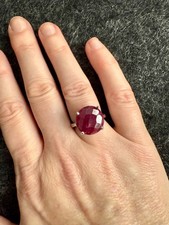 HSE C^A imposanter Rubin Ring 925er Silber rhodiniert RW 16 ca. 3,6 ct