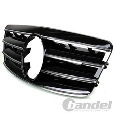SPORT KÜHLERGRILL SCHWARZ GLANZ CHROM GRILL für MERCEDES C-KLASSE W203 S203