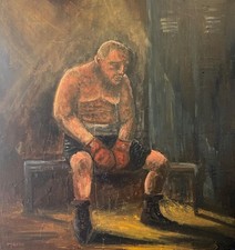 " The Champ " Original Ölgemälde von Tiffany Muroo Boxkampf Kämpfer  