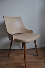 50er Jahre Cocktailstuhl Beige