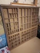 Setzkasten 60 x66 als Sammlerregal Holz 100 Jahre alt