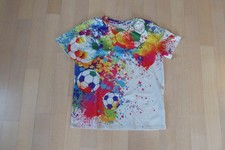 1 Kinder Kurzarm Shirt - Gr.  150 - mit Fußball Motiv