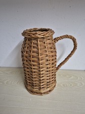 Rattanvase Korbvase mit Henkel, Handarbeit 