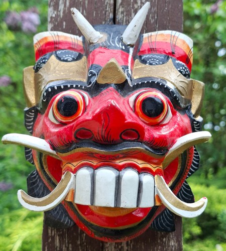Holz barong maske aus bali - maske,
