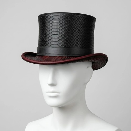Premium schwarz leder zylinder - premium,