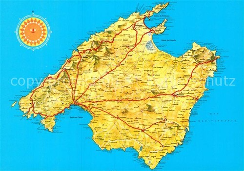 Mallorca inselkarte - mallorca,