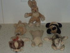 6 ALTE STEIFF TIERE HUND HASE