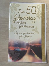 1 Geburtstagskarte zu 50. Geburtstag ca 28 x 28 cm mit Umschlag