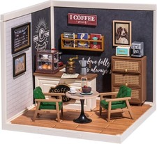 Rolife DIY Puppenhaus Bausatz mit Möbeln 1:24 Tiny Cafe Store Kinder Geschenke