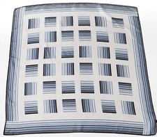 Christian Fischbacher Seidentuch - grau/blau gestreift geometrisch - GROSS