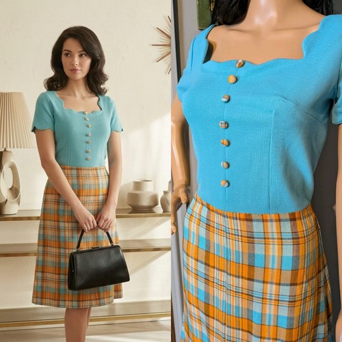 Vintage 60s check plaid preppy - 60s,