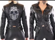 Damen Biker Jacke Glitzer