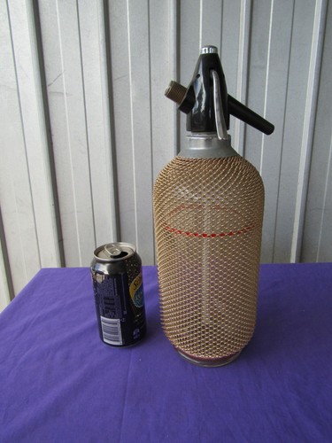 Soda siphon glass bottle gold - soda,