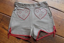 Klasse kurze ungetragene weiche vintage Napparind Mädchen Lederhose, Gr. 116 !