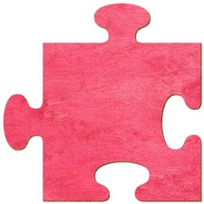 Holz Puzzle Dunkelpink beidseitig lackiert Deko Basteln 3-50cm