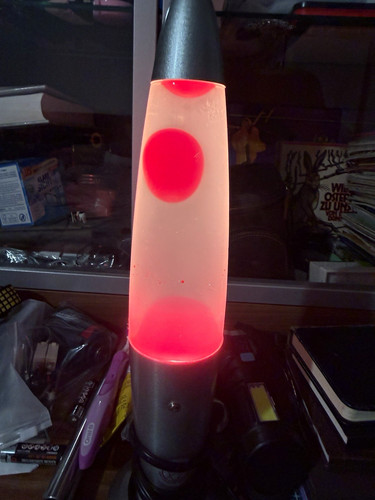 Lavalampe silber rot - silber/rot, halogen