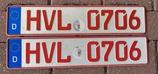 Kennzeichen Nummernschild Oldtimer  Kennzeichen license plate HVL 07