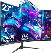 Gawfolk 27 Zoll Curved Gaming Monitor 165Hz/ 180Hz, PC Bildschirm Full HD 1080P