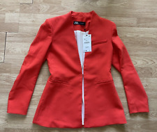 ZARA Blazer Jacke Sakko Damen S36 Rot tailliert klassisch chic Elegant Büro Look