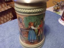 Bierkrug, An der Poststation, Postmuseum-Serie Nr. 6, mit einer Postelion Szene 