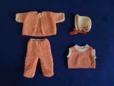 Puppenkleidung alt lachs Anzug