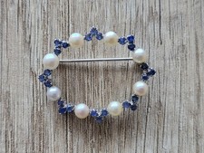 Gold Brosche 750 18K Weissgold