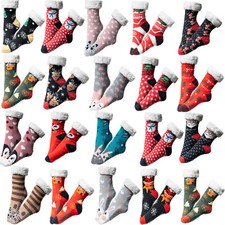 Damen Kuschelsocken Weihnachtssocken Hüttensocken Wintersocken Haussocken 36-41